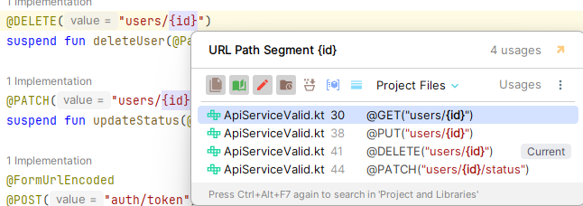 IDE pattern matching